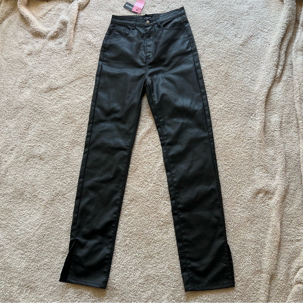 PrettyLittleThing Black Faux Leather Pants - Picture 5 of 8